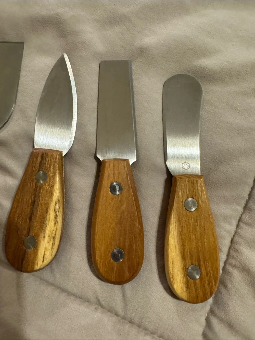 Wood Handle Cheese Knife and Serving Set - Brown